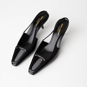 Saint Laurent Women's 24 Slingback Kitten Heel Pumps